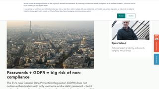 Passwords + GDPR = big risk of non-compliance | Nexus Group