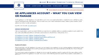 GE Appliances Account – What You Can View or Manage