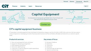 Capital Equipment Financing | Equipment Leasing Company | CIT