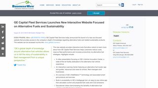 GE Capital Fleet Services Launches New Interactive Website ...
