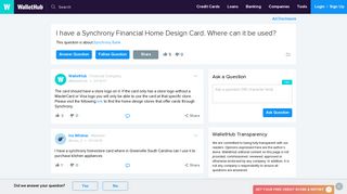 I have a Synchrony Financial Home Design Card. Where can it be used?