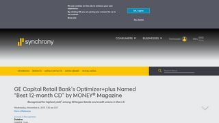 GE Capital Retail Bank's Optimizer+plus Named “Best 12-month CD ...