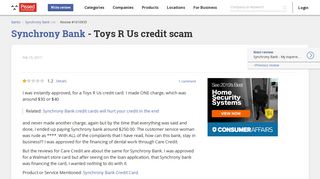 Synchrony Bank - Toys R Us credit scam Mar 26, 2017 @ Pissed ...