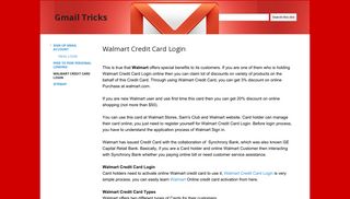 Walmart Credit Card Login - Gmail Tricks - Google Sites