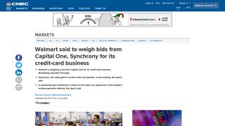 Walmart reportedly weighing Capital One, Synchrony credit card bids