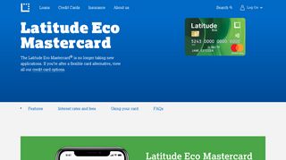 Latitude Eco Mastercard - Credit Cards | Latitude Financial
