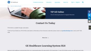 TiP Ed Online | GE Healthcare