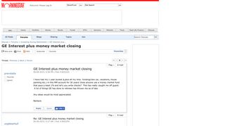 GE Interest plus money market closing - Forums - Morningstar