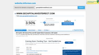 gecapitalinvestdirect.com at WI. GE Capital | GE Interest Plus and GE ...