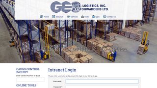 Intranet Login - G E Forwarders Ltd