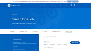 Search Jobs - Search Results | Jobs and Careers at GE | Imagination ...
