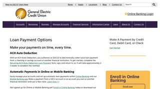 General Electric Credit Union - Borrowing - Loan Payment Options