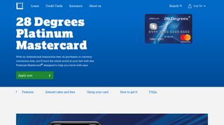 28 Degrees Platinum Mastercard Travel Card | Latitude Financial