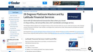 Review the 28 Degrees Platinum Mastercard from Latitude | finder ...