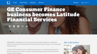 GE Consumer Finance business becomes Latitude Financial Services