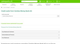 Cembra Money Bank AG – Credit cards and customer satisfaction ...