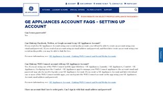 GE Appliances Account FAQs - Setting Up Account