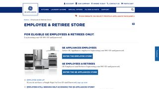 Employee & Retiree Store | GE Appliances