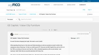 GE Capital / Value City Furniture - myFICO® Forums - 3216992