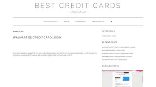Walmart ge credit card login - Best Credit Cards