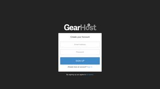Sign Up - GearHost AppCloud | Login