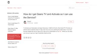 How do I get Gears TV and Activate so I can use the Service? – Help ...