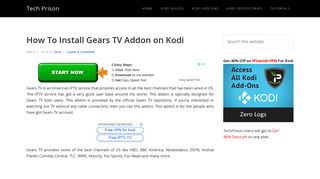 How To Install Gears TV Addon on Kodi | Tech Prison