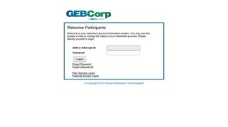 GEBCorp - Authentication Required - Schwab Retirement Technologies