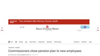 Commissioners close pension plan to new employees | News ...