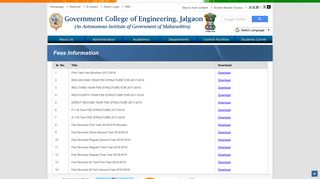 Fees Information | Government College of Engineering, Jalgaon