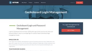 Geckoboard Login Management - Team Password Manager - Bitium