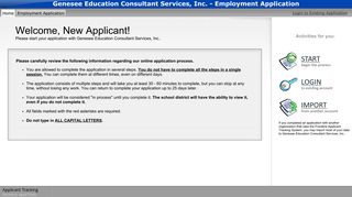 Genesee Education Consultant Services, Inc. - Employment Application