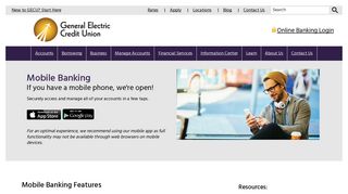 General Electric Credit Union - Manage Accounts - Mobile Banking
