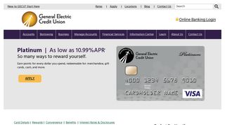 Credit Cards - VISA Platinum Credit Card - General Electric Credit Union