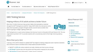GED Testing Service :: Pearson VUE