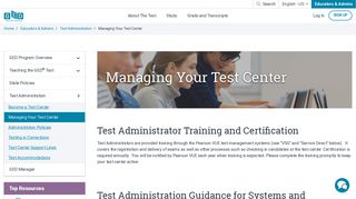 Managing Your Test Center - GED - GED.com