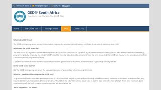 FAQ - GED® South Africa