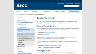 Testing Services | NSCC