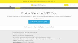 Florida GED testing information. - GED Academy