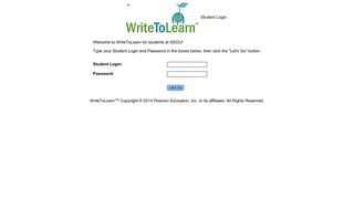 WriteToLearn - Student Login - GEDU