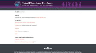 Staff Resources - Global Educational Excellence -