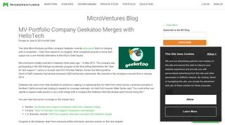 MV Portfolio Company Geekatoo Merges with HelloTech