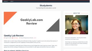 GeeklyLab.com Review: Scored 4/10 - Studydemic Opinion