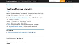 Geelong Regional Libraries - City of Greater Geelong