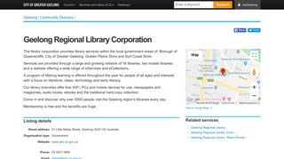 Geelong Regional Library Corporation - Geelong Community Directory