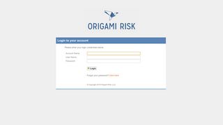 Login - Origami Risk - Login to your account