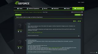 Black screen when try login on Geforce Experience - GeForce Forums