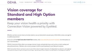 Vision coverage for GEHA's Standard and High Option members