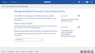 Manage And Make Payments To Your Renters Policy | GEICO