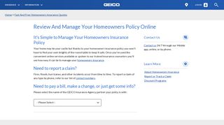 Review And Manage Your Homeowners Policy Online | GEICO